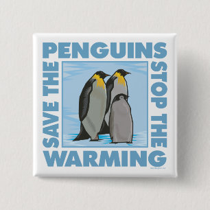 Bóton Quadrado 5.08cm Salve os Pinguins