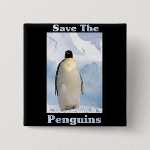 Bóton Quadrado 5.08cm Salve os pinguins