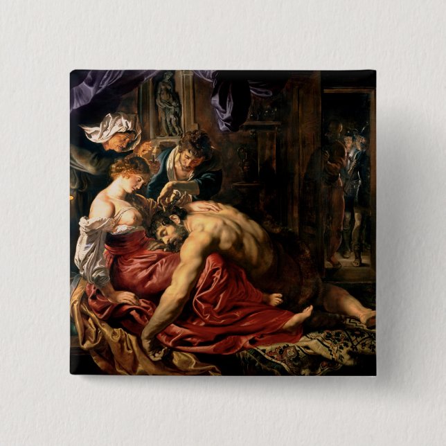 Bóton Quadrado 5.08cm Samson e Delilah, c.1609 (Frente)