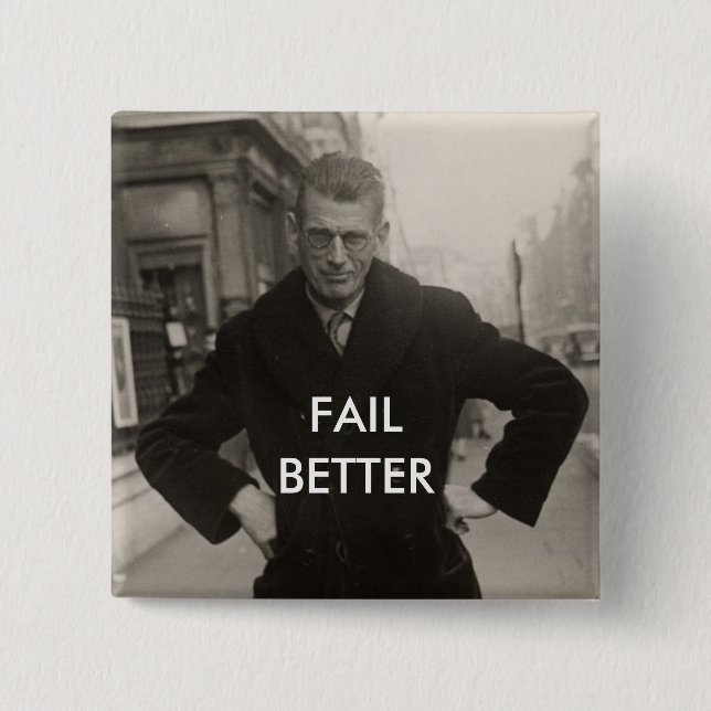 Bóton Quadrado 5.08cm Samuel Beckett - falha melhor (Frente)