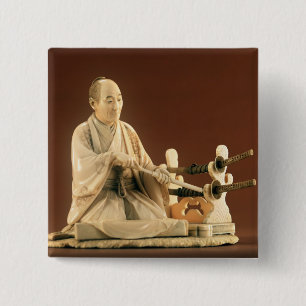 Bóton Quadrado 5.08cm Samurai, Okinomo, período de Edo