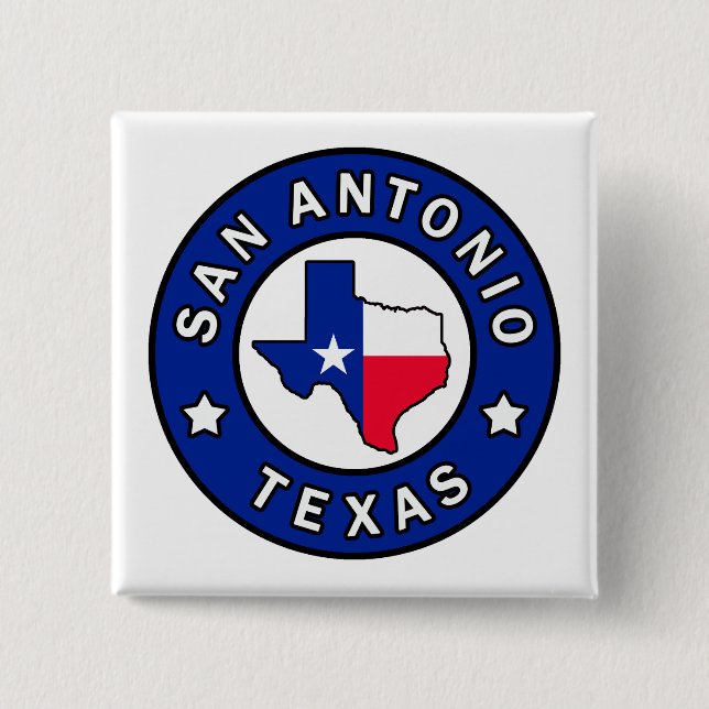Bóton Quadrado 5.08cm San Antonio Texas (Frente)
