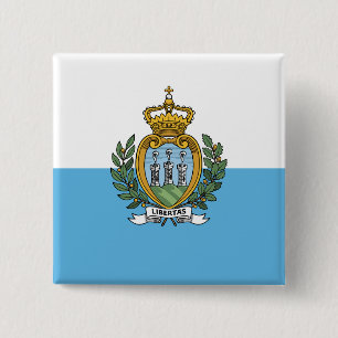 Bóton Quadrado 5.08cm San Marino Flag