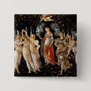 Bóton Quadrado 5.08cm Sandro Botticelli - La Primavera