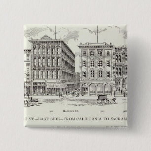 Bóton Quadrado 5.08cm Sansome East side California e Sacramento