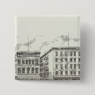 Bóton Quadrado 5.08cm Sansome West side California e Sacramento