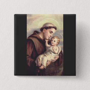 Bóton Quadrado 5.08cm Santo Anthony de Pádua