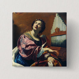 Bóton Quadrado 5.08cm Santo Cecilia por Simon Vouet