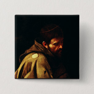 Bóton Quadrado 5.08cm Santo Francisco de Assisi por Caravaggio