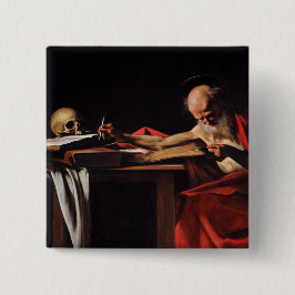 Bóton Quadrado 5.08cm Santo Jerome (por Caravaggio)