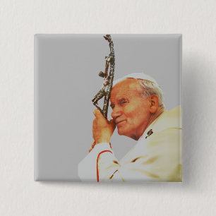 Bóton Quadrado 5.08cm Santo Papa João Paulo II