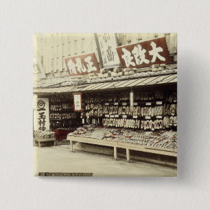 Bóton Quadrado 5.08cm Sapataria em Kyoto, c.1890 (foto mão-colorida)