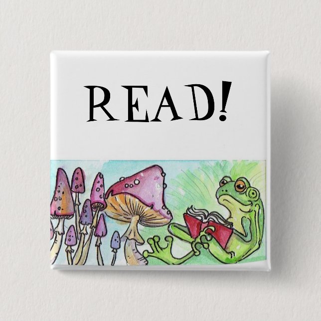 Bóton Quadrado 5.08cm Sapo Storybook (Frente)