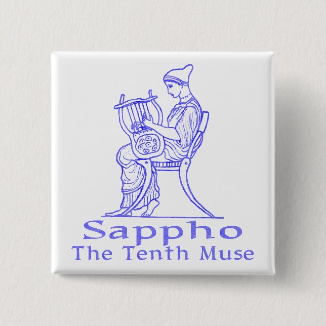 Bóton Quadrado 5.08cm Sappho: O décimo musa (Frente)