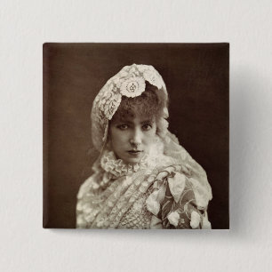 Bóton Quadrado 5.08cm Sarah Bernhardt no papel de Marion Delorme