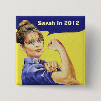 BÓTON QUADRADO 5.08CM SARAH PALIN PARA O PRESIDENTE 2012