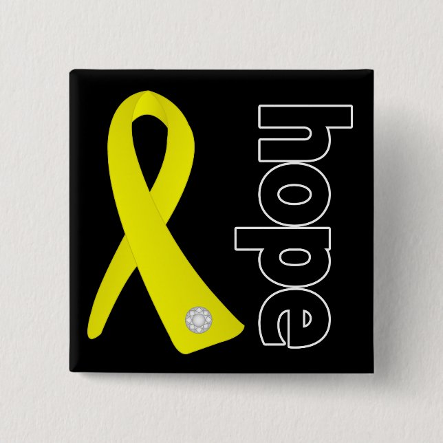 Bóton Quadrado 5.08cm Sarcoma Cancer Hope Ribbon (Frente)