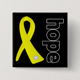 Bóton Quadrado 5.08cm Sarcoma Cancer Hope Ribbon