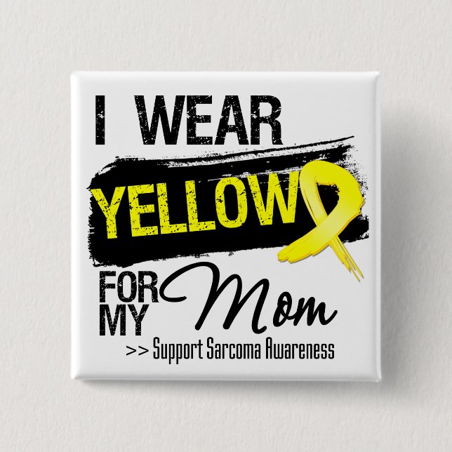 Bóton Quadrado 5.08cm Sarcoma Ribbon Para Minha Mãe (Frente)