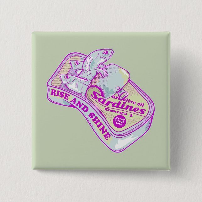 BÓTON QUADRADO 5.08CM SARDINHAS SONORAS E SONHOS (Frente)