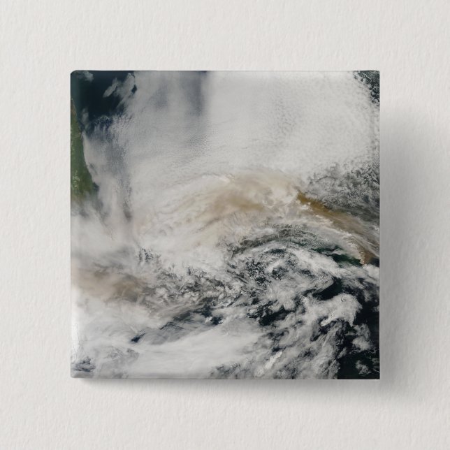 Bóton Quadrado 5.08cm Sarychev Pico soprando através do mar de Okhotsk (Frente)