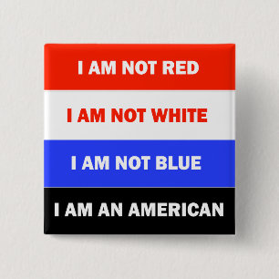 Bóton Quadrado 5.08cm Sátira branca-vermelha-americana-política