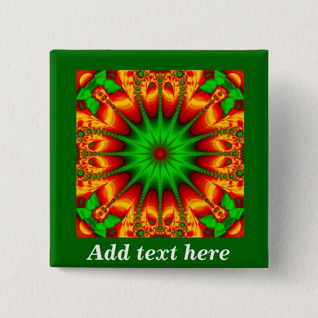 Bóton Quadrado 5.08cm Saudações de Seasons_ (Frente)