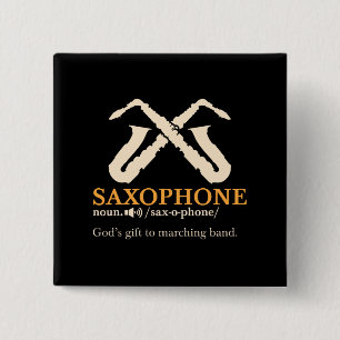 Bóton Quadrado 5.08cm Saxofone - Definição Saxofônica