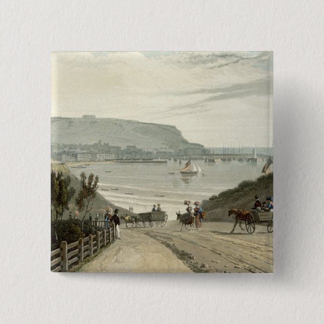 Bóton Quadrado 5.08cm Scarborough, Yorkshire, do volume VI 'de um Voyag (Frente)