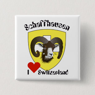 Bóton Quadrado 5.08cm Schaffhausen Suíça Button
