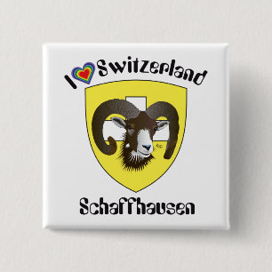 Bóton Quadrado 5.08cm Schaffhausen Suíça Button