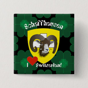Bóton Quadrado 5.08cm Schaffhausen - Suíça Suisse - Svizzera Button