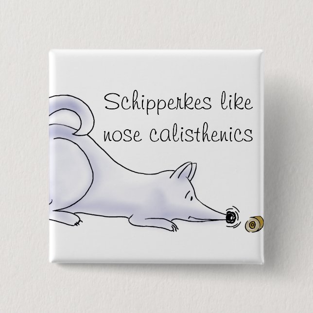 Bóton Quadrado 5.08cm Schipperke Dog Cartoon (Frente)