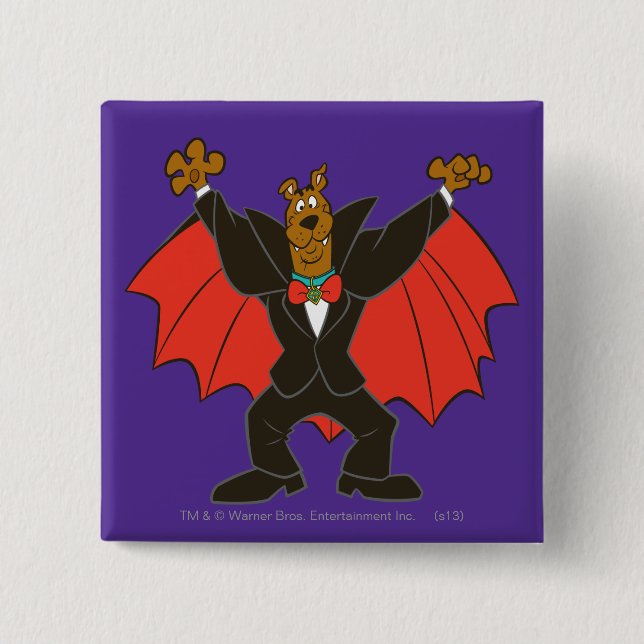 Bóton Quadrado 5.08cm Scooby Dracula (Frente)