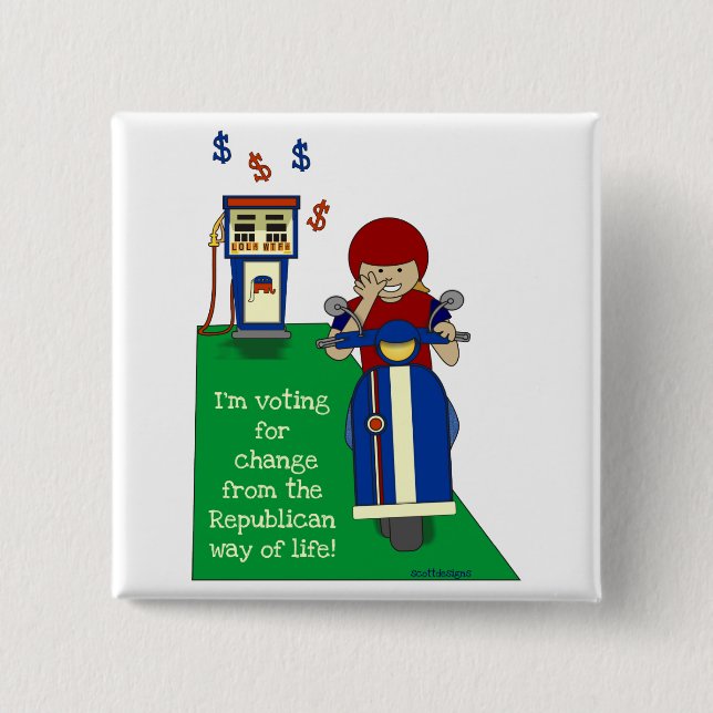 Bóton Quadrado 5.08cm Scoot para votar (Frente)