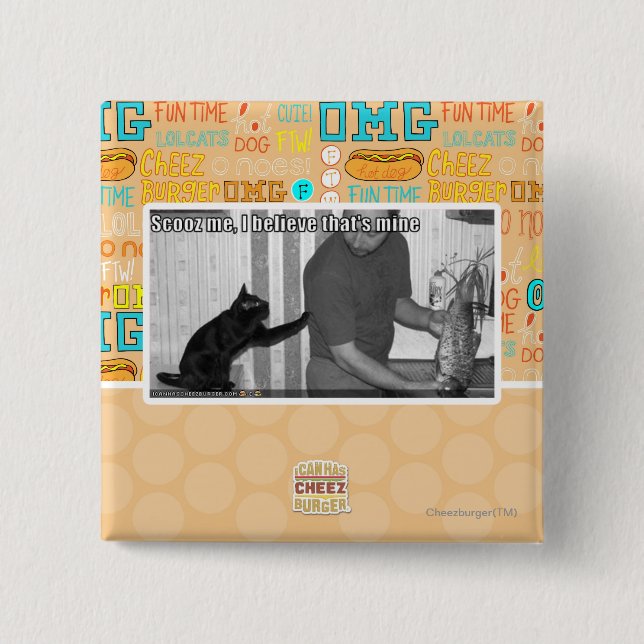 Bóton Quadrado 5.08cm Scooz mim, eu acredito que é meu (Frente)