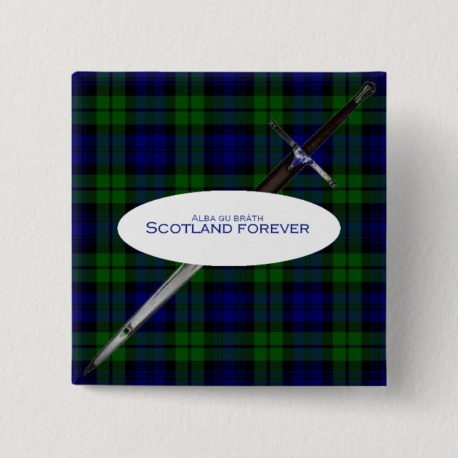 Bóton Quadrado 5.08cm Scotland Forever Alba gu bràth (Frente)
