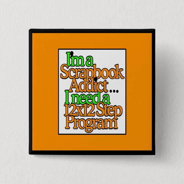 Bóton Quadrado 5.08cm Scrapbooker (Frente)