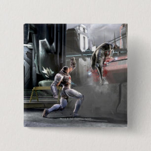 Bóton Quadrado 5.08cm Screenshot: Cyborg contra Nightwing