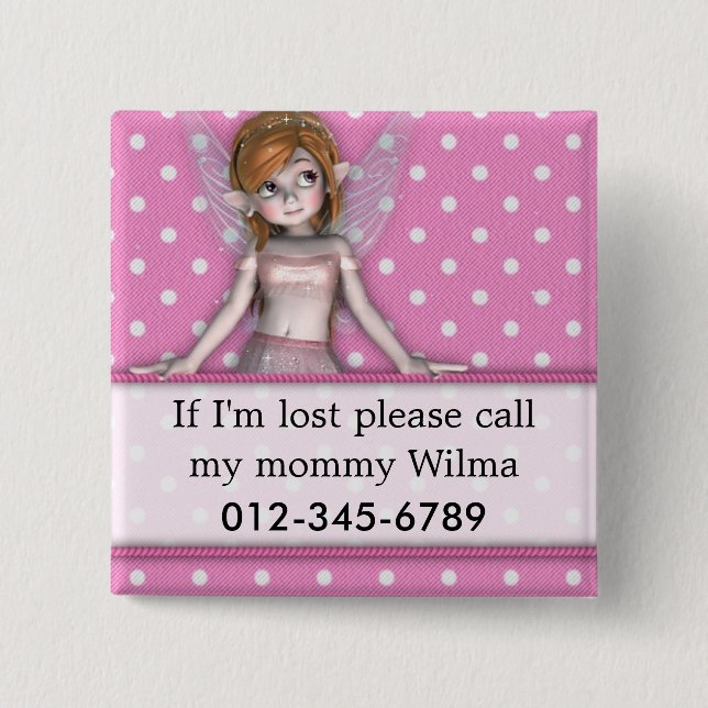 Bóton Quadrado 5.08cm Se eu sou botão perdido (Frente)