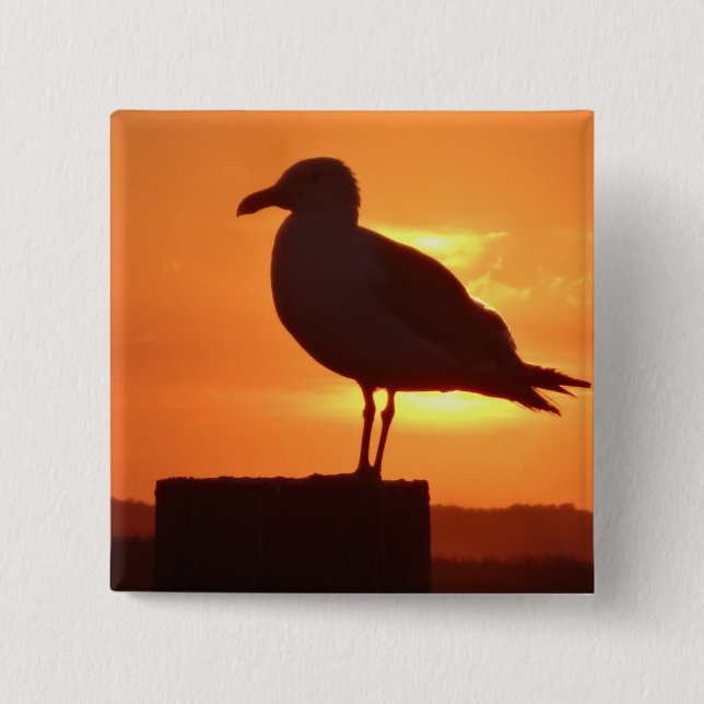 Bóton Quadrado 5.08cm Seagull Sunset (Frente)