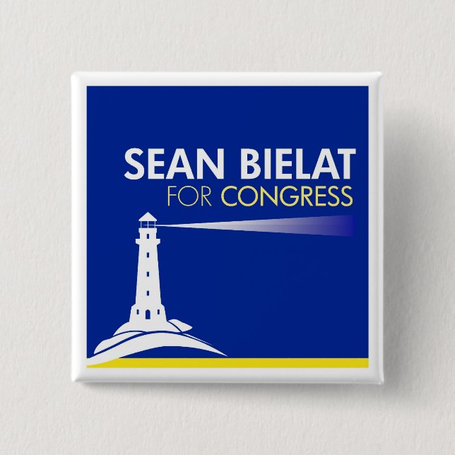Bóton Quadrado 5.08cm Sean Bielat para o botão do congresso (Frente)