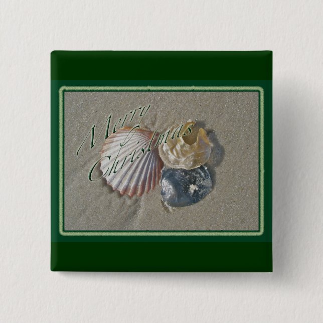 Bóton Quadrado 5.08cm Seasheles Feliz Natal (Frente)