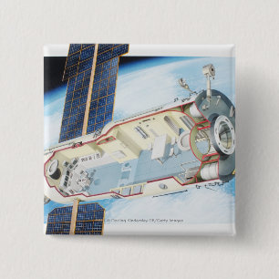 Bóton Quadrado 5.08cm Secção transversal da estação espacial psta so