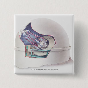 Bóton Quadrado 5.08cm Secção transversal do telescópio dentro de um