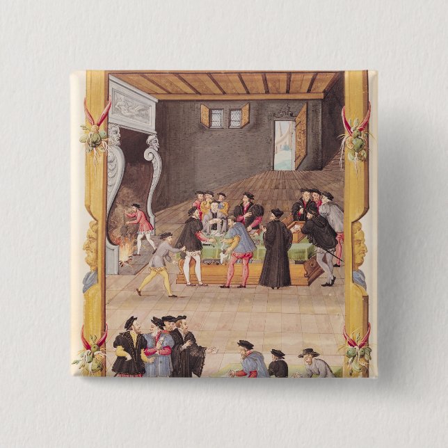 Bóton Quadrado 5.08cm Secretário dos notários e do rei (Frente)