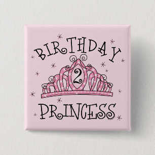 Bóton Quadrado 5.08cm Segundo aniversário da princesa do aniversário d
