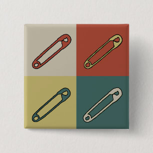 Bóton Quadrado 5.08cm Segurança da arte moderna/design pinos da fralda