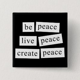 Bóton Quadrado 5.08cm Seja paz