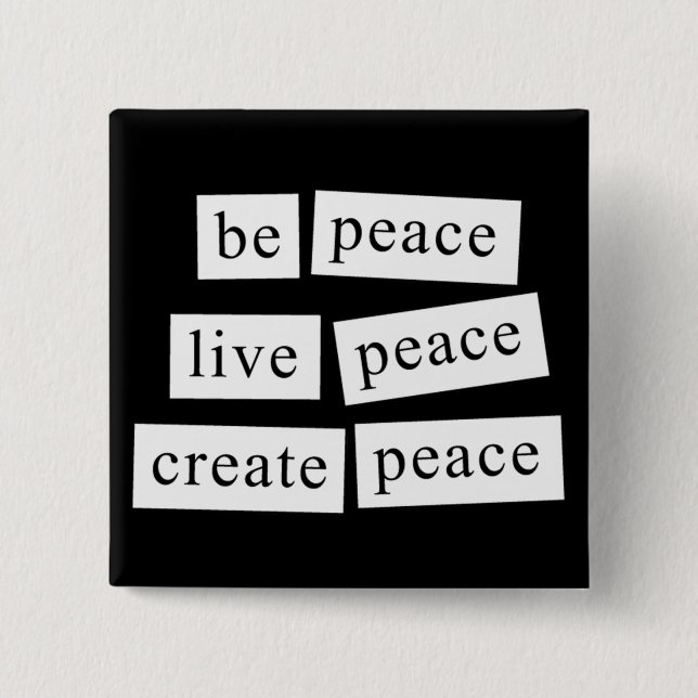 Bóton Quadrado 5.08cm Seja paz (Frente)